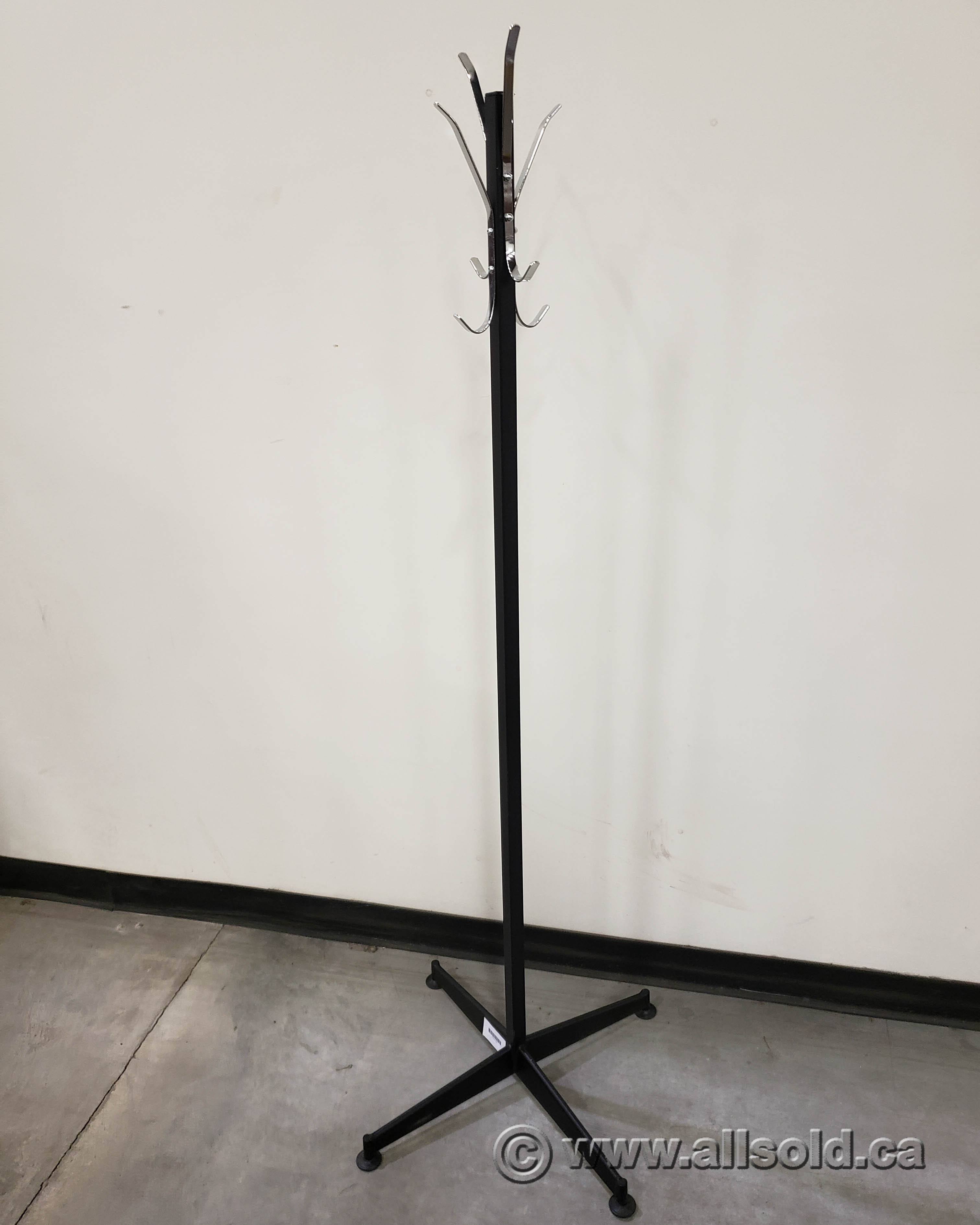 Black Coat Rack Tree w/ Chrome Hooks Allsold.ca Buy & Sell Used